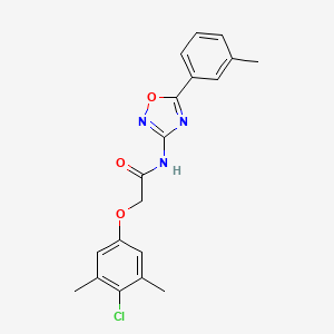 2-(4-chloro-3,5-dimethylphenoxy)-N-[5-(3-methylphenyl)-1,2,4-oxadiazol-3-yl]acetamide