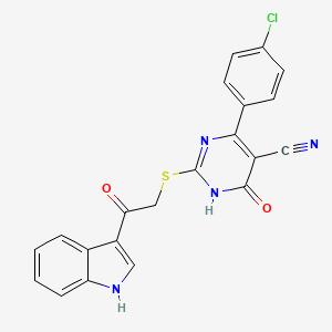 4-(4-Chlorophenyl)-2-{[2-(1H-indol-3-YL)-2-oxoethyl]sulfanyl}-6-oxo-1,6-dihydropyrimidine-5-carbonitrile