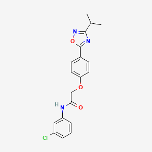 molecular formula C19H18ClN3O3 B14980335 N-(3-chlorophenyl)-2-{4-[3-(propan-2-yl)-1,2,4-oxadiazol-5-yl]phenoxy}acetamide 