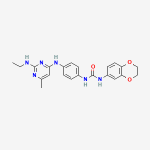 1-(2,3-Dihydrobenzo[b][1,4]dioxin-6-yl)-3-(4-((2-(ethylamino)-6-methylpyrimidin-4-yl)amino)phenyl)urea