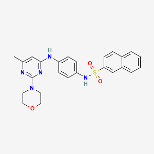 molecular formula C25H25N5O3S B14980380 N-(4-((6-methyl-2-morpholinopyrimidin-4-yl)amino)phenyl)naphthalene-2-sulfonamide 