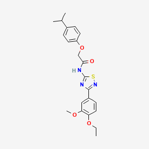 molecular formula C22H25N3O4S B14980419 N-[3-(4-ethoxy-3-methoxyphenyl)-1,2,4-thiadiazol-5-yl]-2-[4-(propan-2-yl)phenoxy]acetamide 