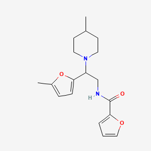 N-[2-(5-methylfuran-2-yl)-2-(4-methylpiperidin-1-yl)ethyl]furan-2-carboxamide