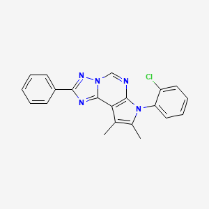 molecular formula C21H16ClN5 B14980447 7-(2-chlorophenyl)-8,9-dimethyl-2-phenyl-7H-pyrrolo[3,2-e][1,2,4]triazolo[1,5-c]pyrimidine 