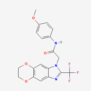 N-(4-methoxyphenyl)-2-[2-(trifluoromethyl)-6,7-dihydro-1H-[1,4]dioxino[2,3-f]benzimidazol-1-yl]acetamide