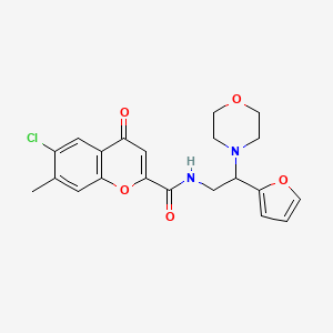 molecular formula C21H21ClN2O5 B14980498 6-chloro-N-[2-(furan-2-yl)-2-(morpholin-4-yl)ethyl]-7-methyl-4-oxo-4H-chromene-2-carboxamide 