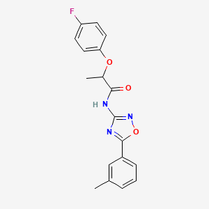 2-(4-fluorophenoxy)-N-[5-(3-methylphenyl)-1,2,4-oxadiazol-3-yl]propanamide