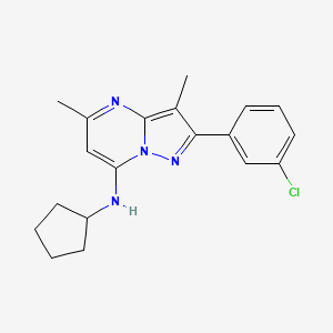 2-(3-chlorophenyl)-N-cyclopentyl-3,5-dimethylpyrazolo[1,5-a]pyrimidin-7-amine