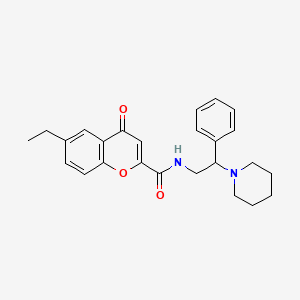 6-ethyl-4-oxo-N-[2-phenyl-2-(piperidin-1-yl)ethyl]-4H-chromene-2-carboxamide