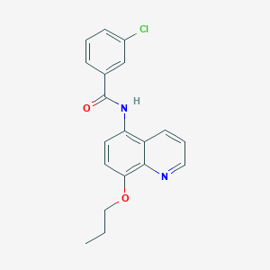 molecular formula C19H17ClN2O2 B14980602 3-chloro-N-(8-propoxyquinolin-5-yl)benzamide 