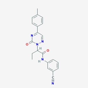 molecular formula C21H19N5O2 B14980615 N-(3-cyanophenyl)-2-[5-(4-methylphenyl)-3-oxo-1,2,4-triazin-2(3H)-yl]butanamide 