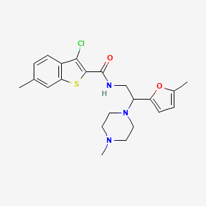 3-chloro-6-methyl-N-[2-(5-methylfuran-2-yl)-2-(4-methylpiperazin-1-yl)ethyl]-1-benzothiophene-2-carboxamide