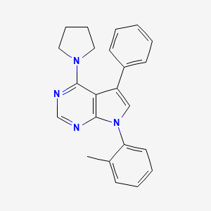 molecular formula C23H22N4 B14980630 7-(2-methylphenyl)-5-phenyl-4-(pyrrolidin-1-yl)-7H-pyrrolo[2,3-d]pyrimidine 