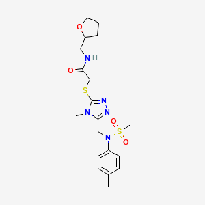 2-[(4-methyl-5-{[(4-methylphenyl)(methylsulfonyl)amino]methyl}-4H-1,2,4-triazol-3-yl)sulfanyl]-N-(tetrahydrofuran-2-ylmethyl)acetamide