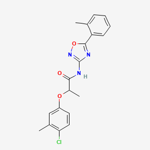 molecular formula C19H18ClN3O3 B14980642 2-(4-chloro-3-methylphenoxy)-N-[5-(2-methylphenyl)-1,2,4-oxadiazol-3-yl]propanamide 