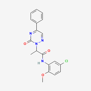 molecular formula C19H17ClN4O3 B14980650 N-(5-chloro-2-methoxyphenyl)-2-(3-oxo-5-phenyl-1,2,4-triazin-2(3H)-yl)propanamide 