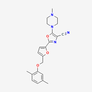 2-{5-[(2,5-Dimethylphenoxy)methyl]furan-2-yl}-5-(4-methylpiperazin-1-yl)-1,3-oxazole-4-carbonitrile