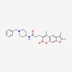 N-(1-Benzylpiperidin-4-YL)-3-{2,3,5-trimethyl-7-oxo-7H-furo[3,2-G]chromen-6-YL}propanamide