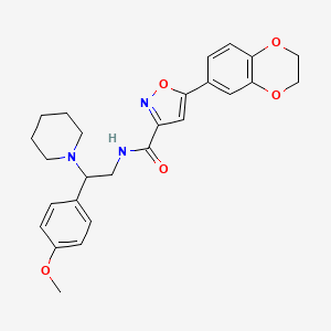 5-(2,3-dihydro-1,4-benzodioxin-6-yl)-N-[2-(4-methoxyphenyl)-2-(piperidin-1-yl)ethyl]-1,2-oxazole-3-carboxamide