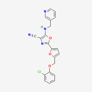 2-{5-[(2-Chlorophenoxy)methyl]furan-2-yl}-5-[(pyridin-3-ylmethyl)amino]-1,3-oxazole-4-carbonitrile