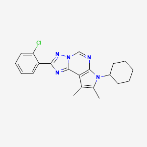 molecular formula C21H22ClN5 B14980784 2-(2-chlorophenyl)-7-cyclohexyl-8,9-dimethyl-7H-pyrrolo[3,2-e][1,2,4]triazolo[1,5-c]pyrimidine 