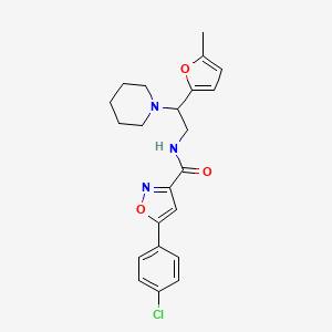 molecular formula C22H24ClN3O3 B14980810 5-(4-chlorophenyl)-N-[2-(5-methylfuran-2-yl)-2-(piperidin-1-yl)ethyl]-1,2-oxazole-3-carboxamide 