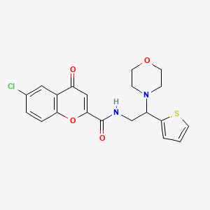 molecular formula C20H19ClN2O4S B14980813 6-chloro-N-[2-(morpholin-4-yl)-2-(thiophen-2-yl)ethyl]-4-oxo-4H-chromene-2-carboxamide 