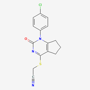 {[1-(4-chlorophenyl)-2-oxo-2,5,6,7-tetrahydro-1H-cyclopenta[d]pyrimidin-4-yl]sulfanyl}acetonitrile