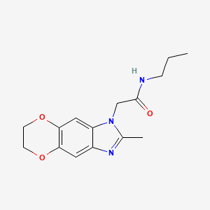 molecular formula C15H19N3O3 B14980826 2-(2-methyl-6,7-dihydro-1H-[1,4]dioxino[2,3-f]benzimidazol-1-yl)-N-propylacetamide 