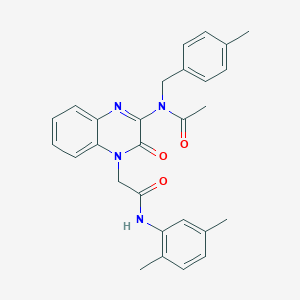 N-(4-{2-[(2,5-dimethylphenyl)amino]-2-oxoethyl}-3-oxo-3,4-dihydroquinoxalin-2-yl)-N-(4-methylbenzyl)acetamide