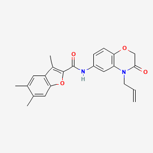 3,5,6-trimethyl-N-[3-oxo-4-(prop-2-en-1-yl)-3,4-dihydro-2H-1,4-benzoxazin-6-yl]-1-benzofuran-2-carboxamide