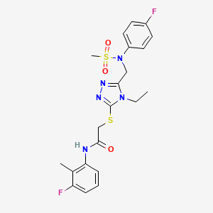 molecular formula C21H23F2N5O3S2 B14980903 2-[(4-ethyl-5-{[(4-fluorophenyl)(methylsulfonyl)amino]methyl}-4H-1,2,4-triazol-3-yl)sulfanyl]-N-(3-fluoro-2-methylphenyl)acetamide 