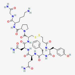 molecular formula C46H64N12O12S2 B1498092 (1-beta-Mercaptopropionic acid-8-lys)vasopressin CAS No. 2989-84-6