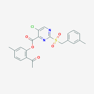 molecular formula C22H19ClN2O5S B14980939 2-Acetyl-5-methylphenyl 5-chloro-2-[(3-methylbenzyl)sulfonyl]pyrimidine-4-carboxylate 