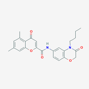 molecular formula C24H24N2O5 B14980955 N-(4-butyl-3-oxo-3,4-dihydro-2H-1,4-benzoxazin-6-yl)-5,7-dimethyl-4-oxo-4H-chromene-2-carboxamide 