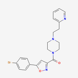 molecular formula C21H21BrN4O2 B14980956 [5-(4-Bromophenyl)-1,2-oxazol-3-yl]{4-[2-(pyridin-2-yl)ethyl]piperazin-1-yl}methanone 