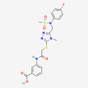 molecular formula C20H20FN5O5S2 B14980988 3-({[(5-{[(4-fluorophenyl)(methylsulfonyl)amino]methyl}-4-methyl-4H-1,2,4-triazol-3-yl)sulfanyl]acetyl}amino)benzoic acid 