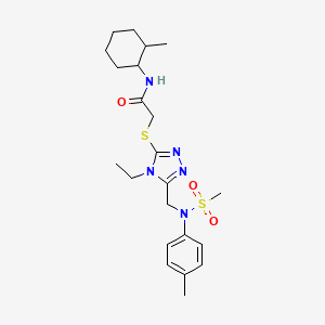 2-[(4-ethyl-5-{[(4-methylphenyl)(methylsulfonyl)amino]methyl}-4H-1,2,4-triazol-3-yl)sulfanyl]-N-(2-methylcyclohexyl)acetamide