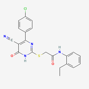 2-{[4-(4-Chlorophenyl)-5-cyano-6-oxo-1,6-dihydropyrimidin-2-YL]sulfanyl}-N-(2-ethylphenyl)acetamide