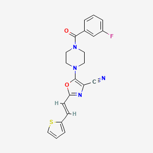 molecular formula C21H17FN4O2S B14981054 5-{4-[(3-fluorophenyl)carbonyl]piperazin-1-yl}-2-[(E)-2-(thiophen-2-yl)ethenyl]-1,3-oxazole-4-carbonitrile 