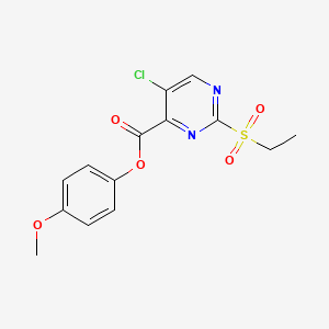 molecular formula C14H13ClN2O5S B14981068 4-Methoxyphenyl 5-chloro-2-(ethylsulfonyl)pyrimidine-4-carboxylate 