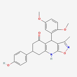 4-(2,5-Dimethoxyphenyl)-7-(4-hydroxyphenyl)-3-methyl-4,6,7,8-tetrahydro[1,2]oxazolo[5,4-b]quinolin-5-ol