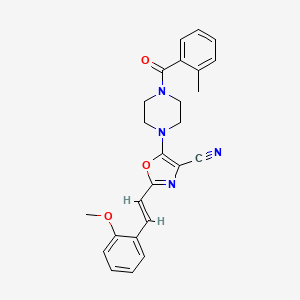 2-[(E)-2-(2-methoxyphenyl)ethenyl]-5-{4-[(2-methylphenyl)carbonyl]piperazin-1-yl}-1,3-oxazole-4-carbonitrile