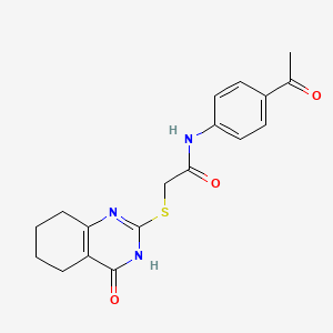 molecular formula C18H19N3O3S B14981115 N-(4-Acetylphenyl)-2-[(4-oxo-3,4,5,6,7,8-hexahydroquinazolin-2-YL)sulfanyl]acetamide 