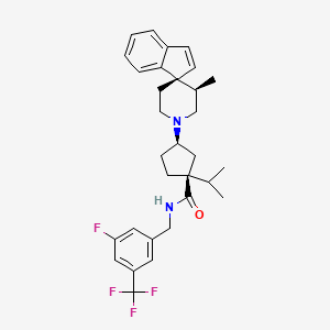(1S,3R)-N-[[3-Fluoro-5-(trifluoromethyl)phenyl]methyl]-3-[(1R,3'R)-3'-methylspiro[indene-1,4'-piperidine]-1'-yl]-1-propan-2-ylcyclopentane-1-carboxamide