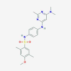 molecular formula C22H27N5O3S B14981129 N-(4-((6-(dimethylamino)-2-methylpyrimidin-4-yl)amino)phenyl)-4-methoxy-2,5-dimethylbenzenesulfonamide 