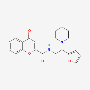 N-[2-(furan-2-yl)-2-(piperidin-1-yl)ethyl]-4-oxo-4H-chromene-2-carboxamide