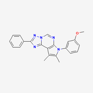 molecular formula C22H19N5O B14981147 3-(8,9-Dimethyl-2-phenyl-7H-pyrrolo[3,2-E][1,2,4]triazolo[1,5-C]pyrimidin-7-YL)phenyl methyl ether 