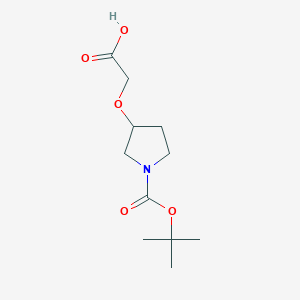 molecular formula C11H19NO5 B1498117 2-((1-(tert-Butoxycarbonyl)pyrrolidin-3-yl)oxy)acetic acid CAS No. 889952-88-9