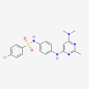 molecular formula C19H20ClN5O2S B14981183 4-chloro-N-(4-((6-(dimethylamino)-2-methylpyrimidin-4-yl)amino)phenyl)benzenesulfonamide 